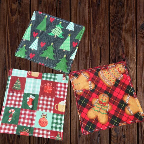 Jar Gripper, Handmade Jar Opener, Set of 3 Christmas Fabric Lid Opener - Picture 1 of 6